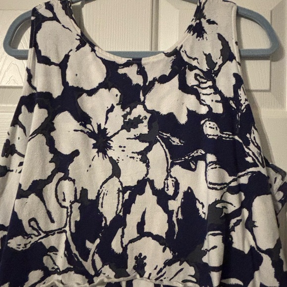 Woman Within White and Navy Floral Dress - Picture 5 of 12